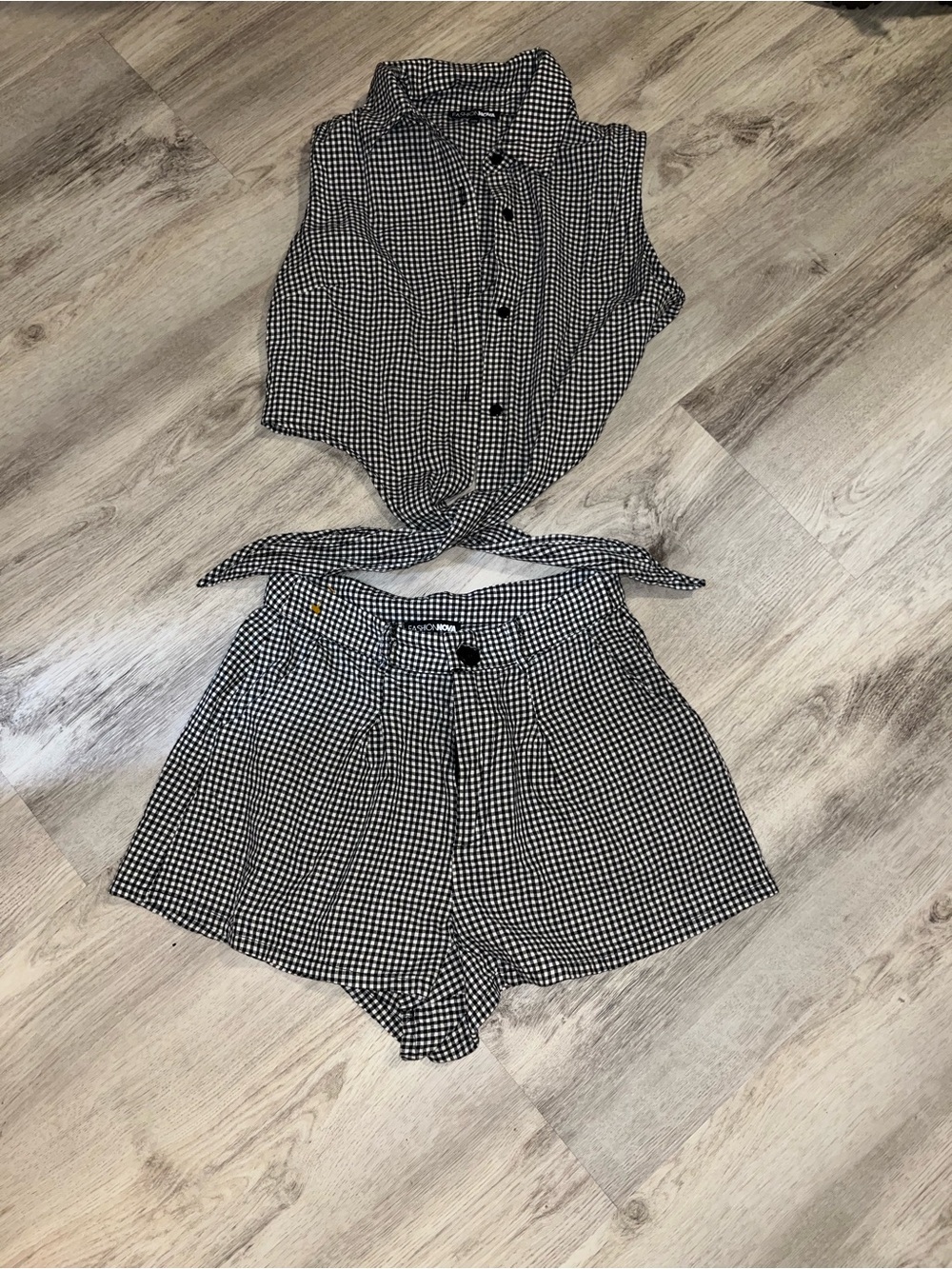 Fashion Nova Black & White Gingham set